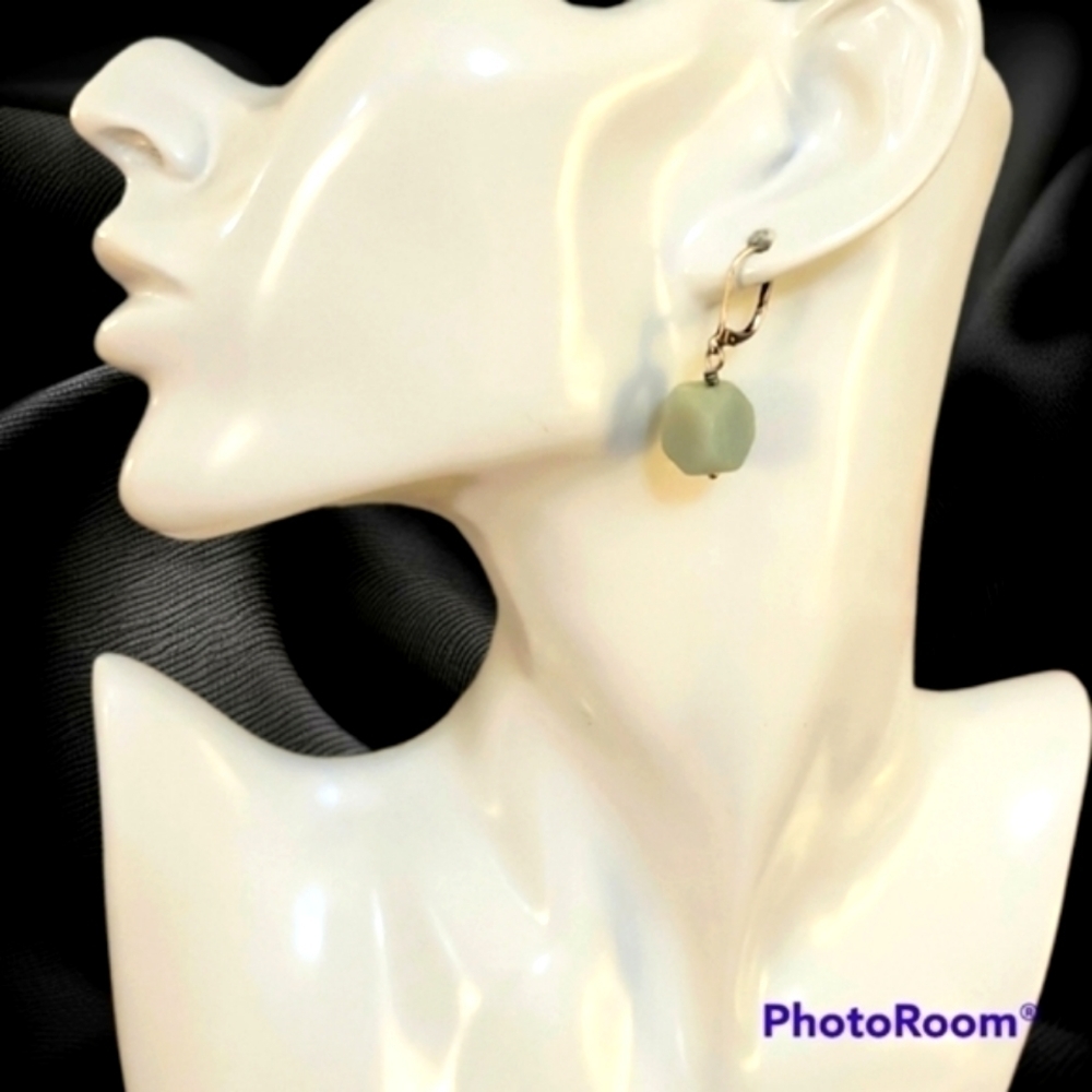Aquamarine Dangle Hook Earrings